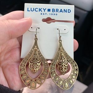 Lucky Brand Filigree Oblong Earrings